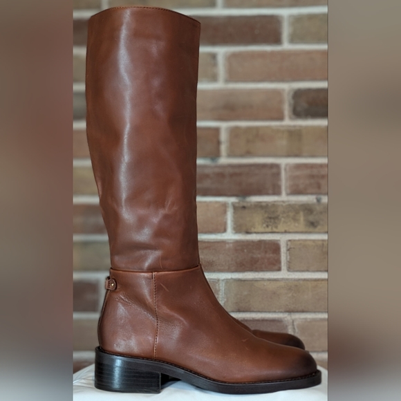 NWOB Sam Edelman Woman's Mable Rich Cognac Knee High Tall Boot Size 7 - Picture 3 of 9